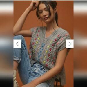 Anthropologie Boxy Ribbon Sweater